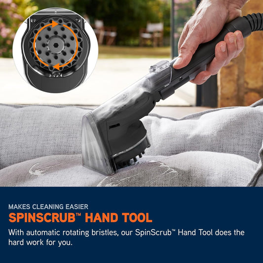 Vax SpotWash Home and Pet Spot Cleaner, Upholstery, Sofa, Stairs, Home, Car, Rug, Stain Cleaning Small Handheld Shampooer Machine, Additional Solution, SpinScrub and Tools, 4.5kg, Grey/Cyan, CDSW-MPDP